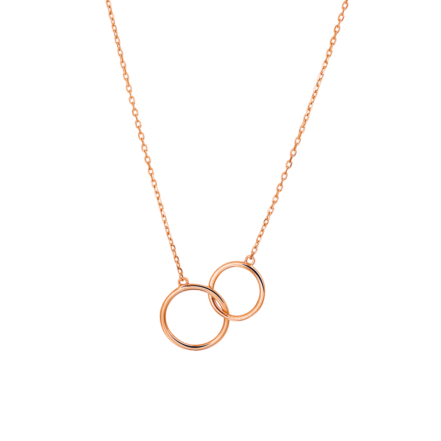 Decoratief boog vloeistof Necklace Rounds 14K Rose Gold – Jewellery by Sophie